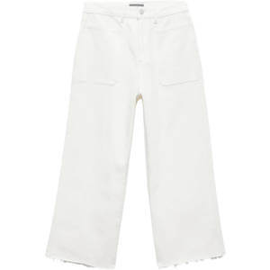 Mint Velvet White Crop Wide Pocket Jeans